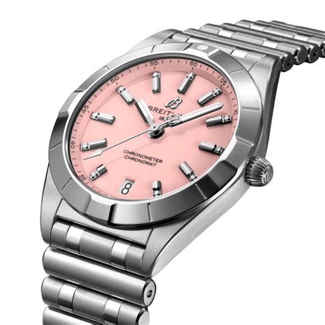 breitling women's watch pink face|breitling watches chronomat 44.